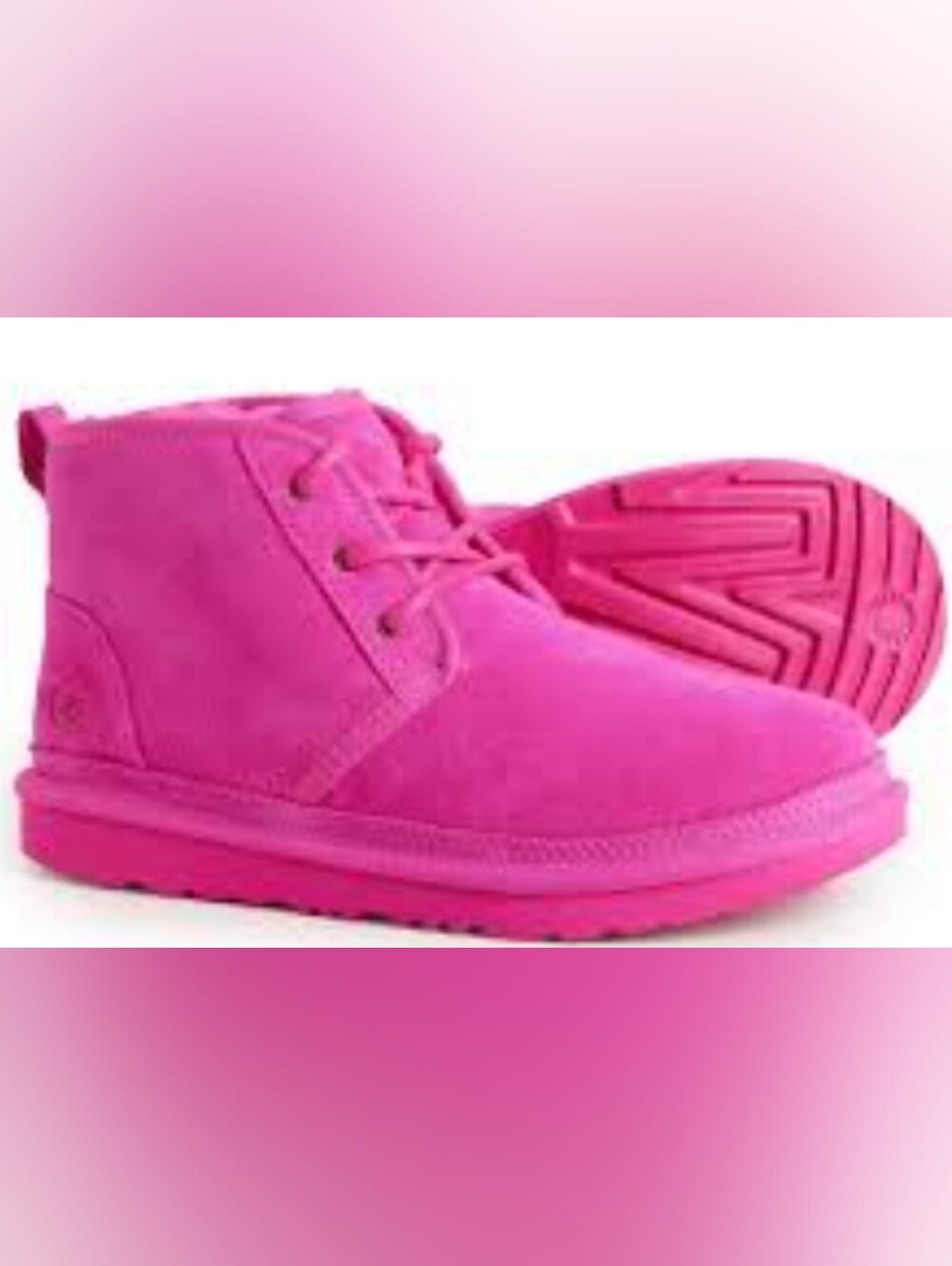 UGG Neumel Chukka 'Taffy Pink' Lace-Up Boots Wmn's Size 7 Used Exc - Picture 1 of 8